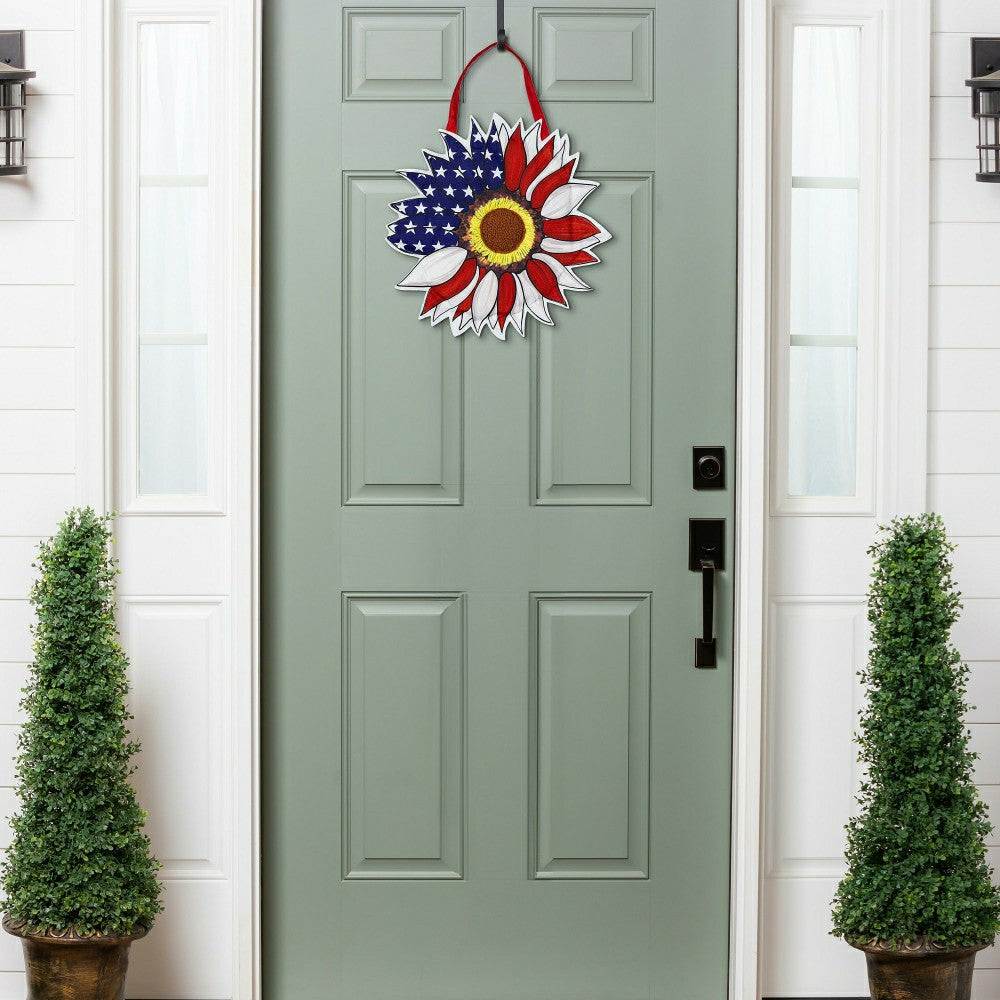 Plow & Hearth Patriotic Sunflower Door Decor