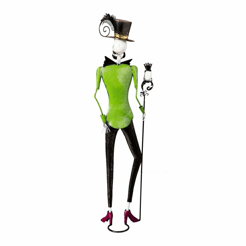 Plow & Hearth Metal Halloween Skeleton Statues, Set of 2