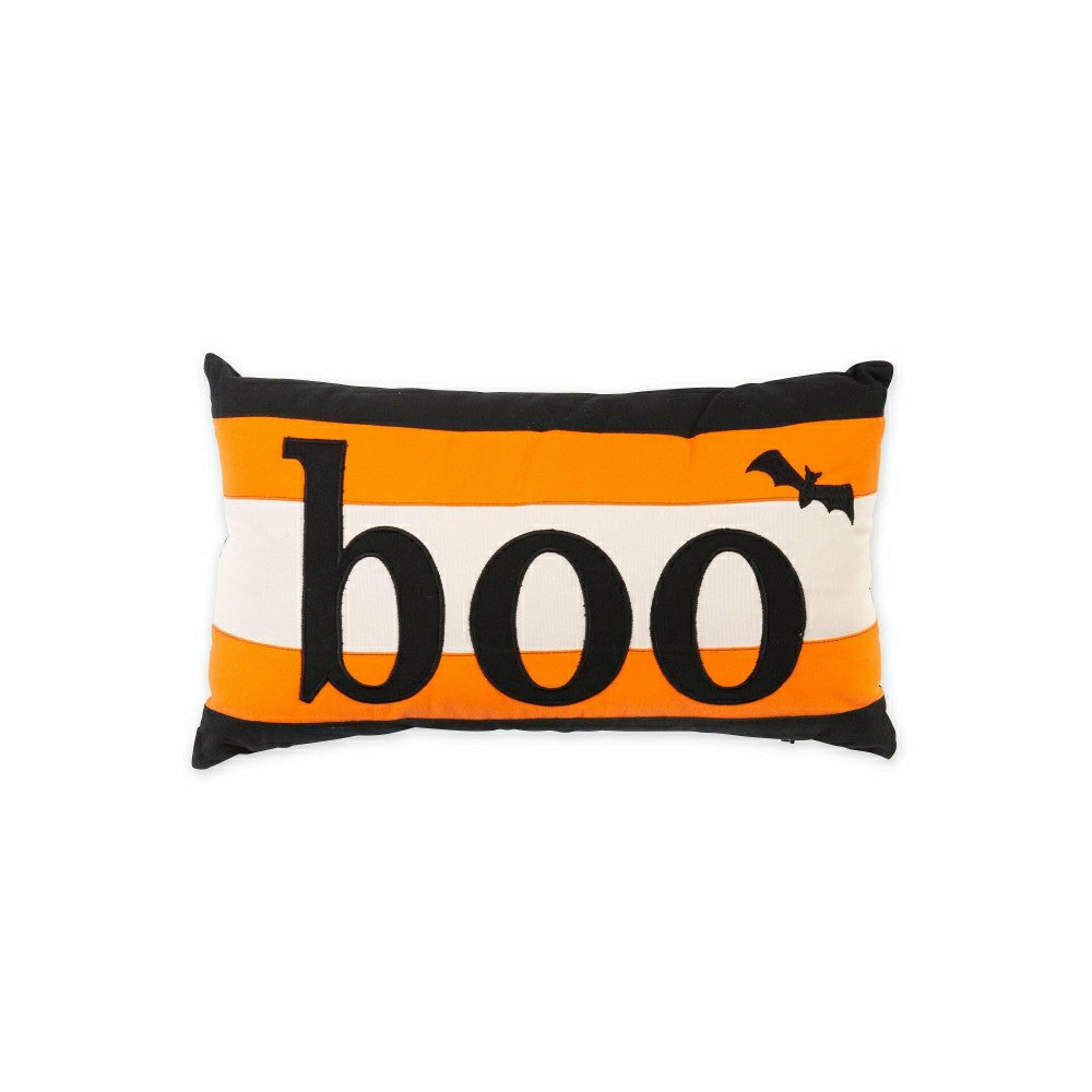 Plow & Hearth Indoor/Outdoor Halloween Boo Lumbar Cotton Throw Pillow