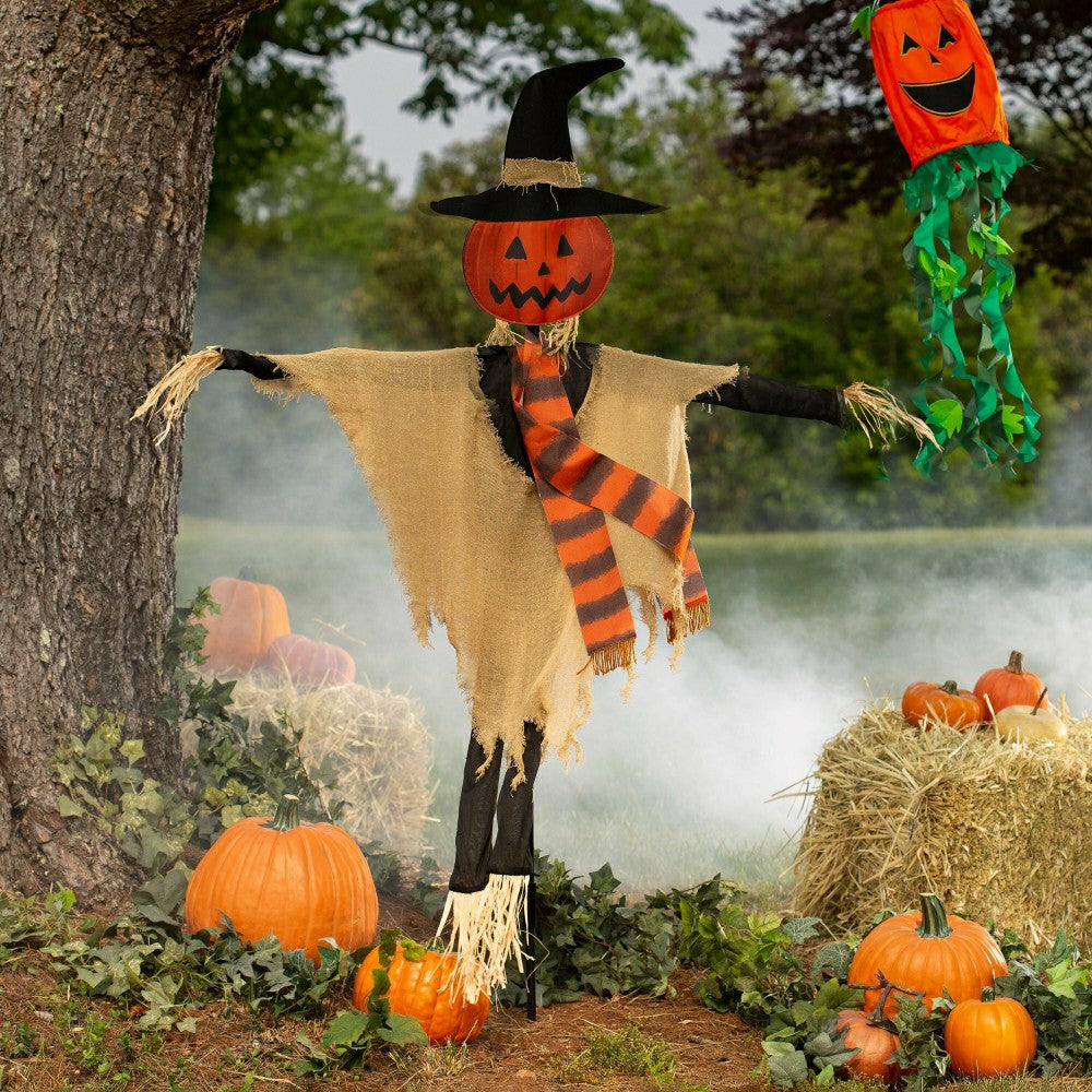 Plow & Hearth 75" Scarecrow Fabric Garden Stake