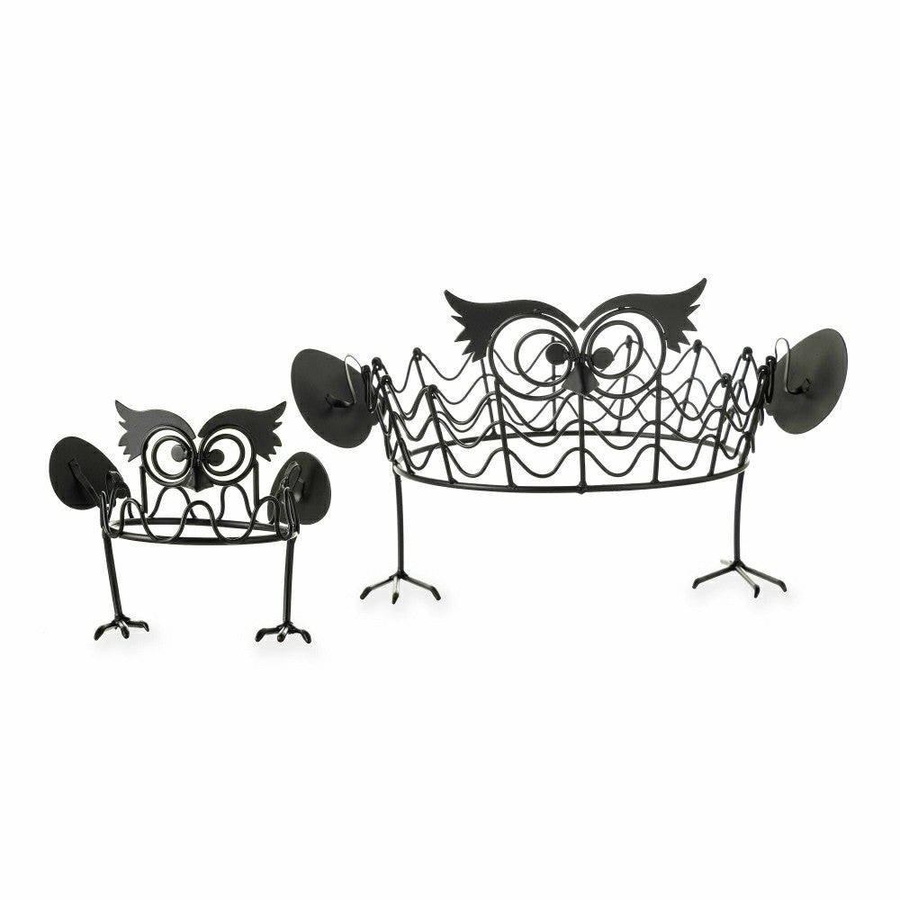 Plow & Hearth Set Of 2 Owl Pumpkin Holders
