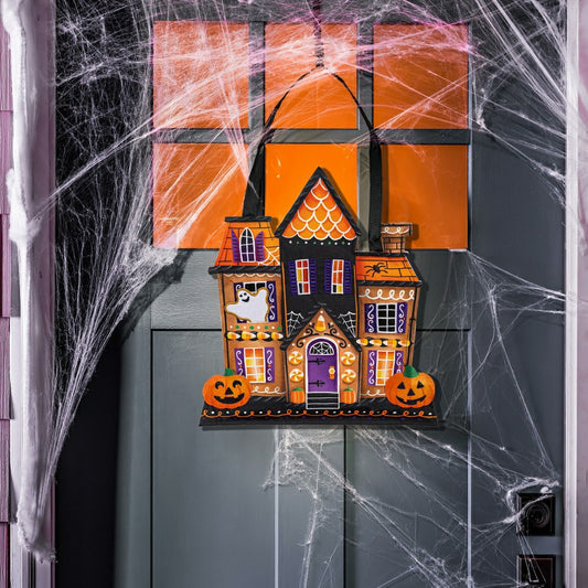 Plow & Hearth Trick or Sweets Haunted House Door Décor