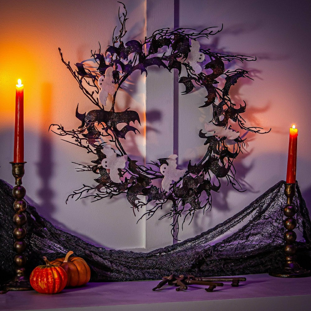 Plow & Hearth Bat and Ghost Wreath, 20"