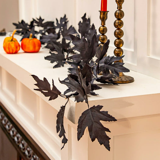 Plow & Hearth Halloween Maple LED Color Changing Garland, 72"L