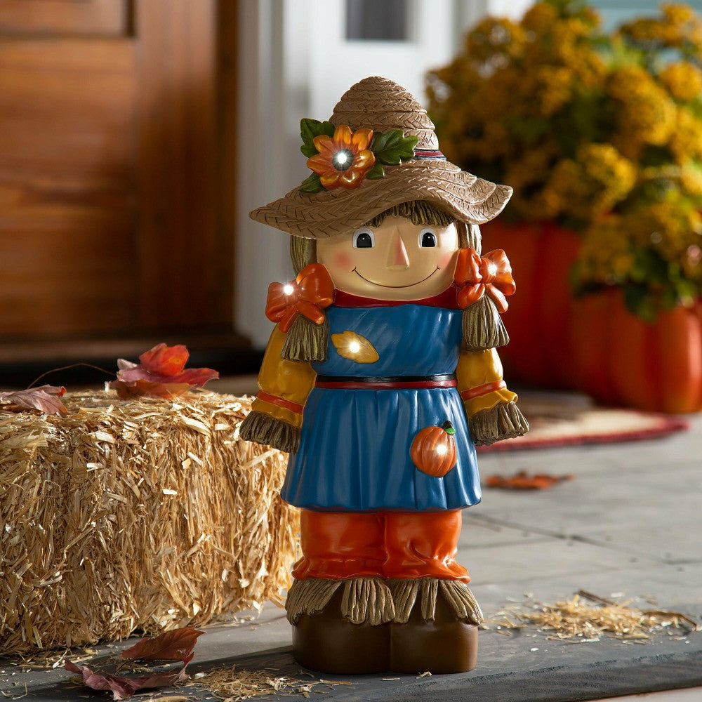Plow & Hearth Indoor/Outdoor Lighted Scarecrow Shorty Statue