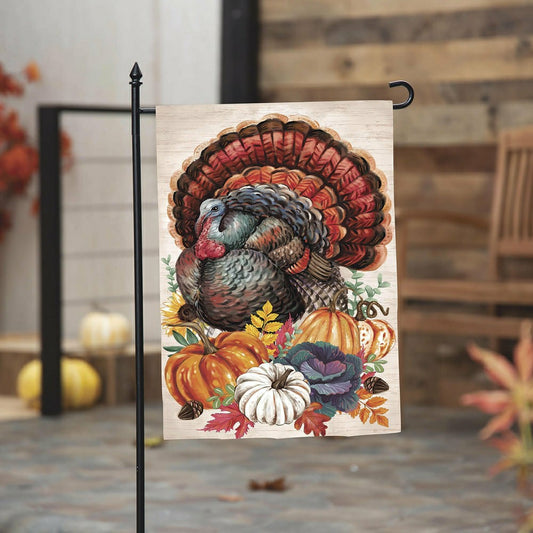 Plow & Hearth Elaborate Turkey Applique Garden Flag