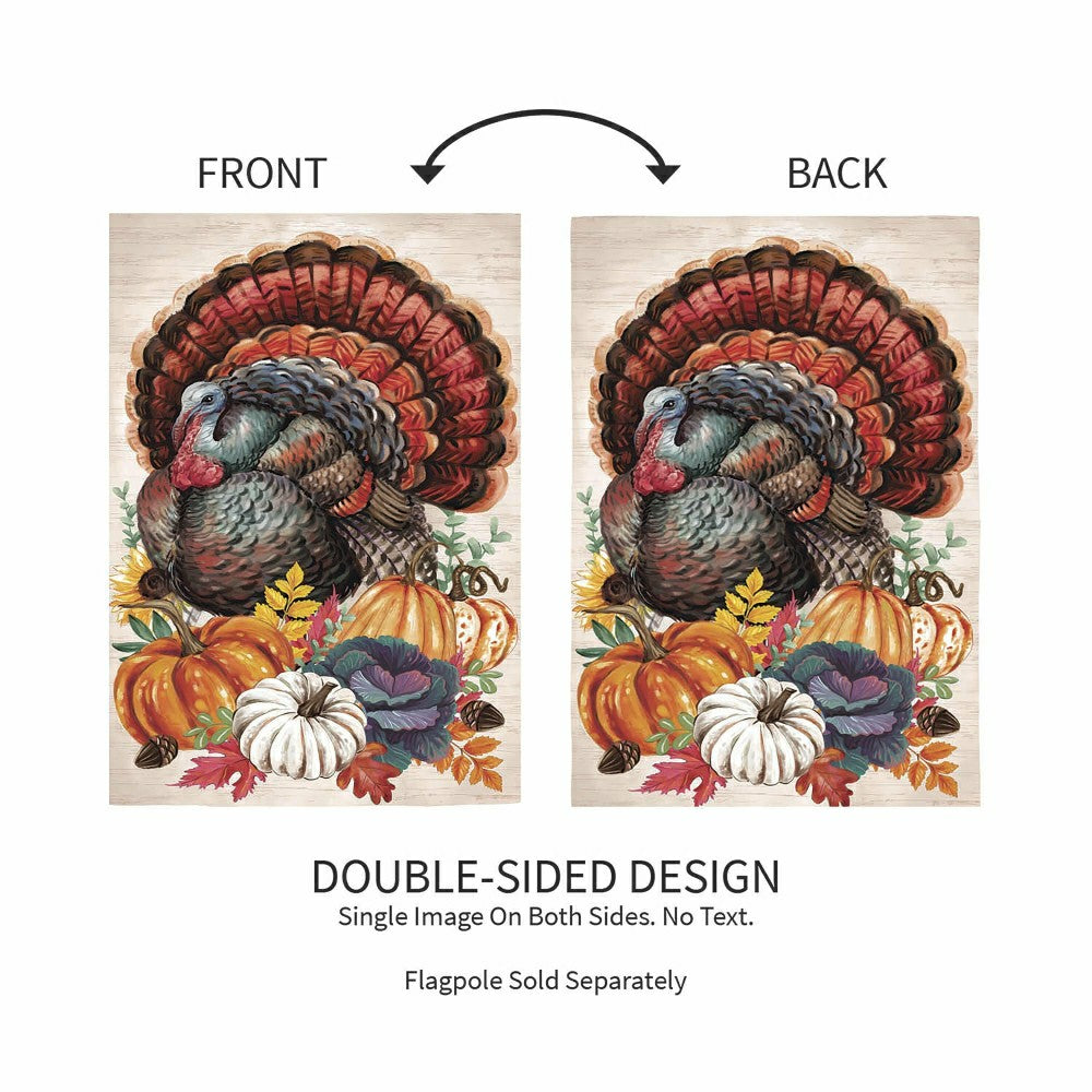 Plow & Hearth Elaborate Turkey Applique Garden Flag