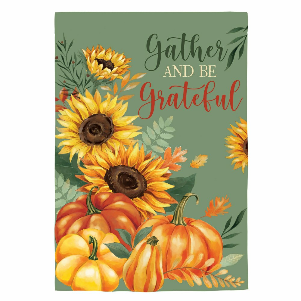 Plow & Hearth Grateful Gatherings Suede House Flag