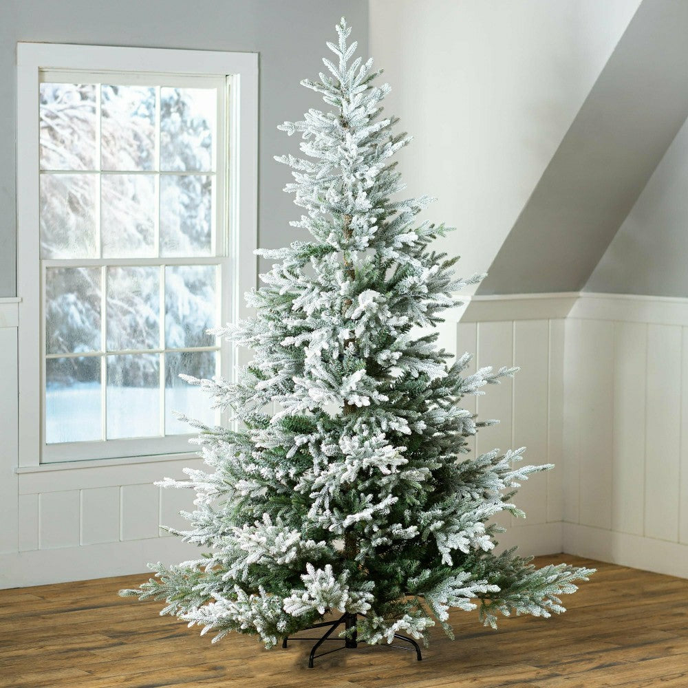 Plow & Hearth Flocked Roanoke Spruce Christmas Tree