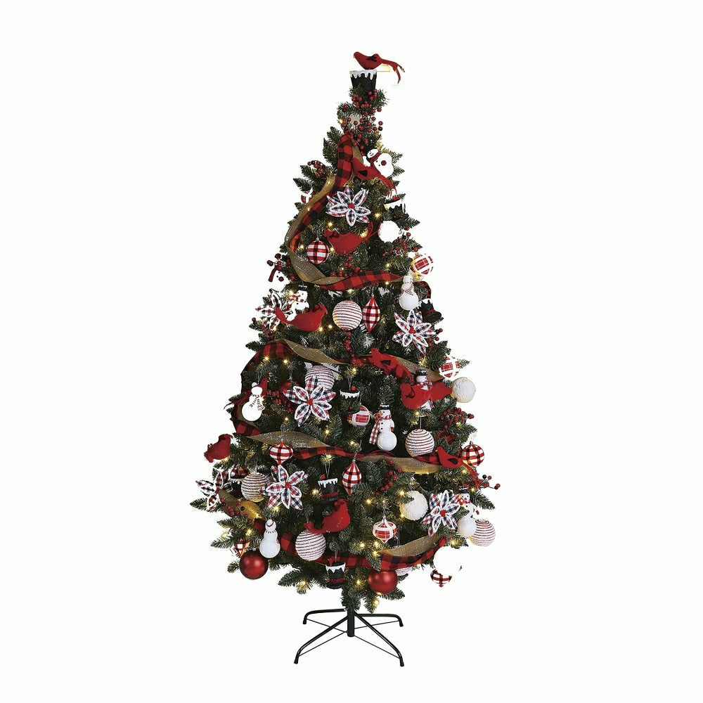 Plow & Hearth Classic Cardinal Complete Christmas Tree Kit with 250 Lights and 140 D