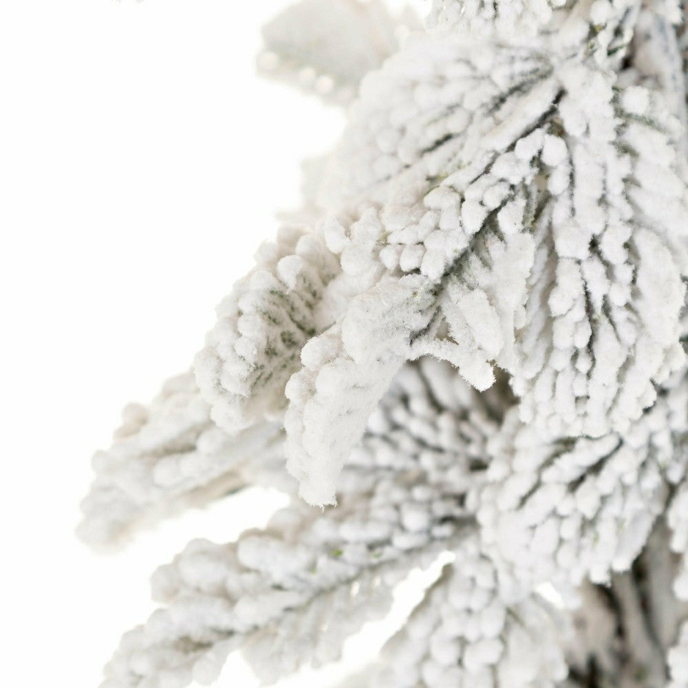 Plow & Hearth 6' Monte Rosa Flocked Alpine Fir Christmas Tree with 150 Warm White LE