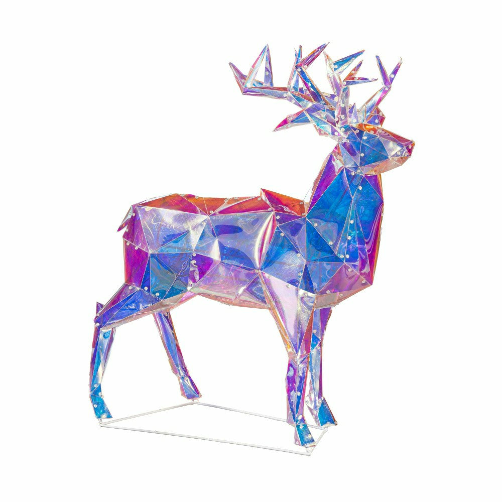 Plow & Hearth Iridescent Deer LED PVC Garden Statue, 28"H
