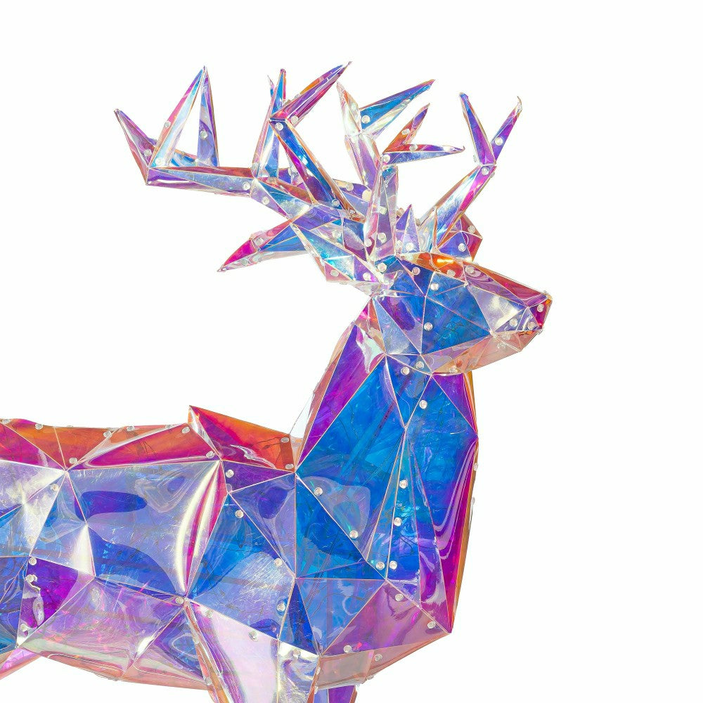 Plow & Hearth Iridescent Deer LED PVC Garden Statue, 28"H