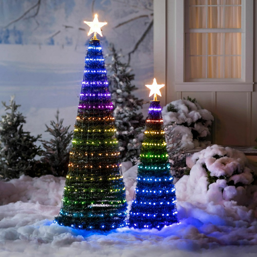 Plow & Hearth Indoor/Outdoor Christmas Tree With Multicolor Lights, 71"