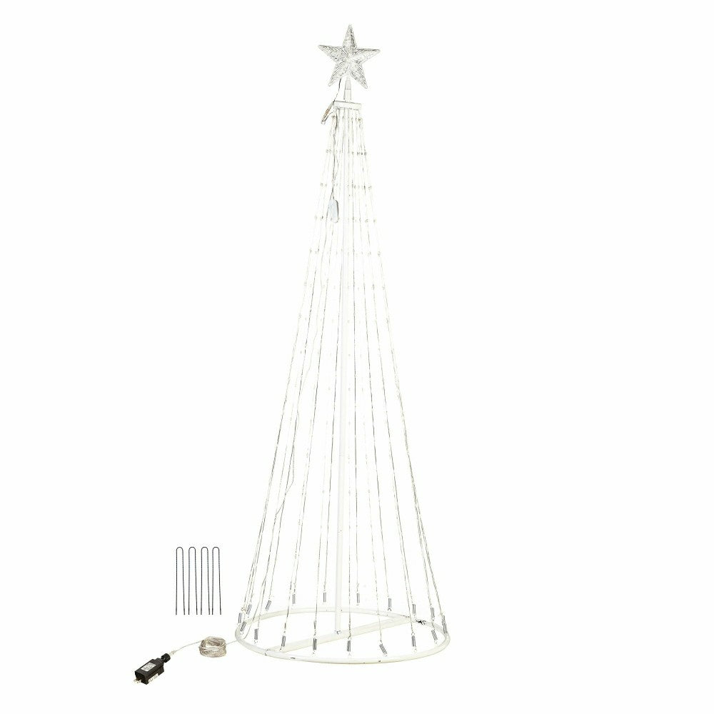 Plow & Hearth Indoor/Outdoor Christmas Tree Cone with Multicolor Lights, Tall