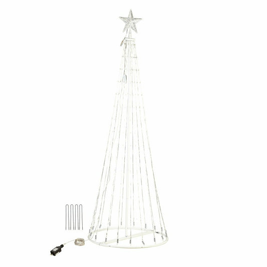 Plow & Hearth Indoor/Outdoor Christmas Tree Cone with Multicolor Lights, Tall