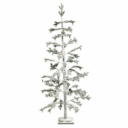Plow & Hearth Twas the Night Tree Indoor/Outdoor Artificial LED Frosted Tree with Gl