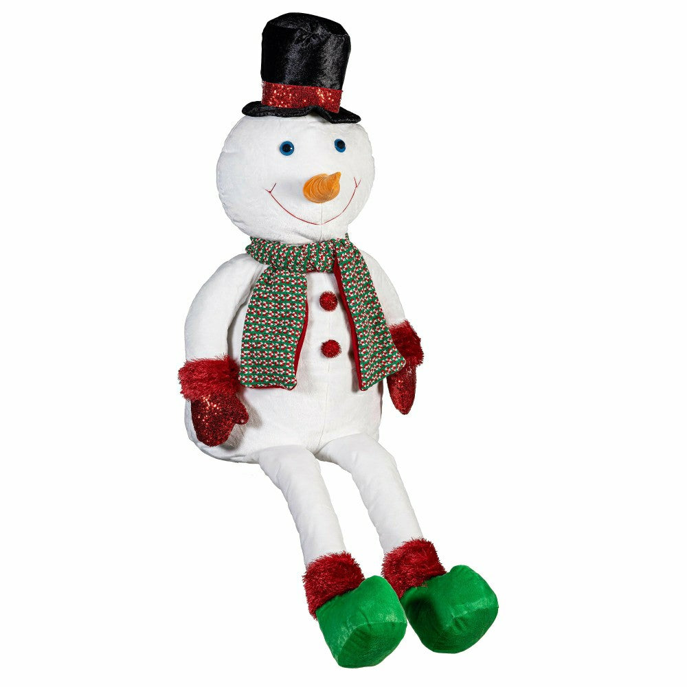 Plow & Hearth Heartfelt Cheer Tree Décor Dinner with Snowman Fabric Décor, 60"H