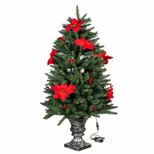 Plow & Hearth Feels Like The Holidays Tree Artificial Pine LED in Pot, 47”H