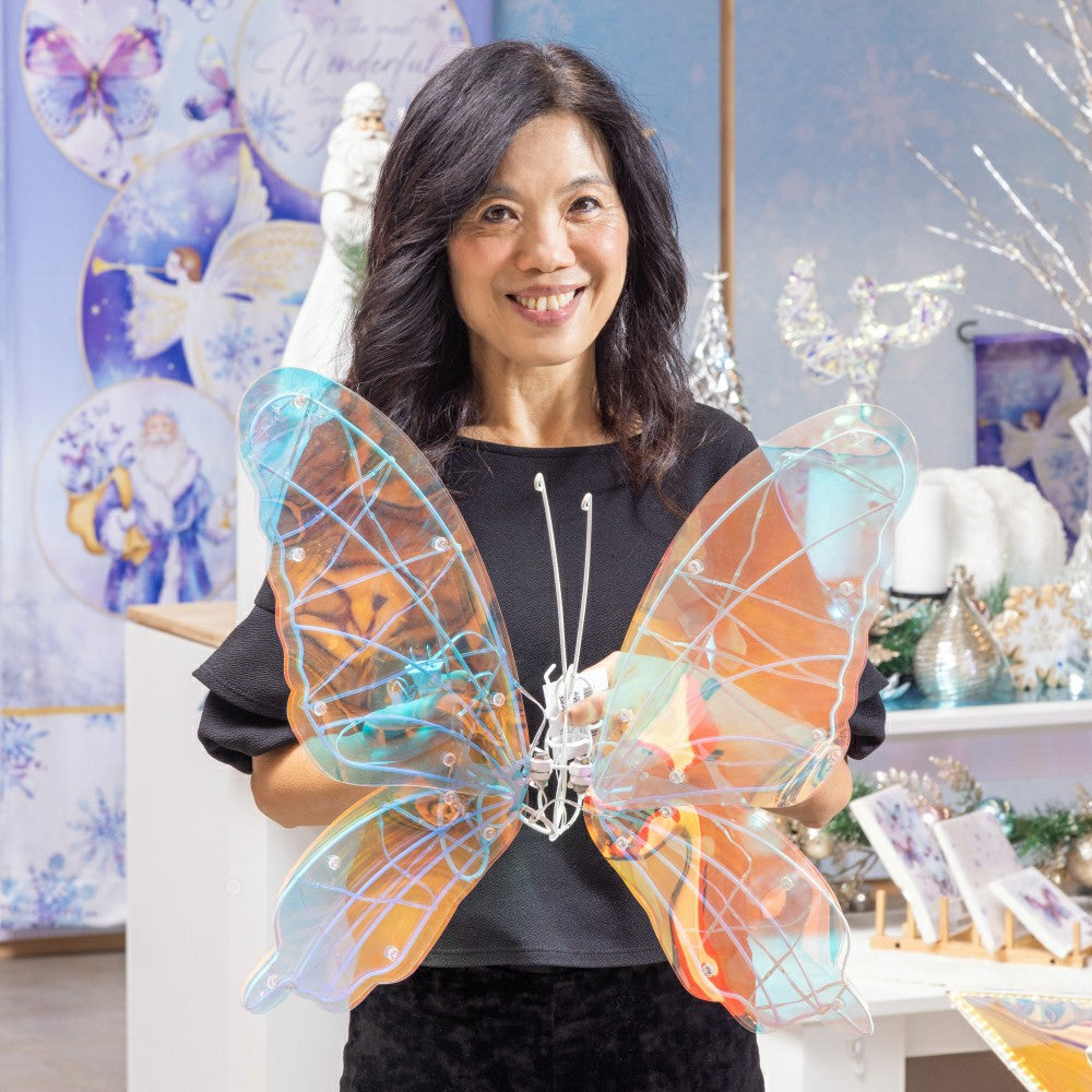 Plow & Hearth Season to Sparkle Outdoor Lamp & Lighting, LED Butterfly, 24"H