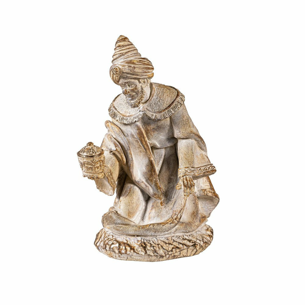 Plow & Hearth Gilded Nativity Resin Garden Statue, 9" H, Set of 10
