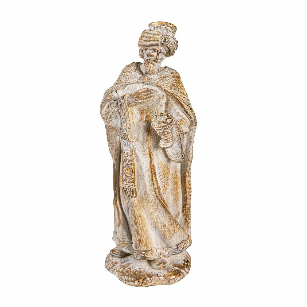 Plow & Hearth Gilded Nativity Resin Garden Statue, 9" H, Set of 10