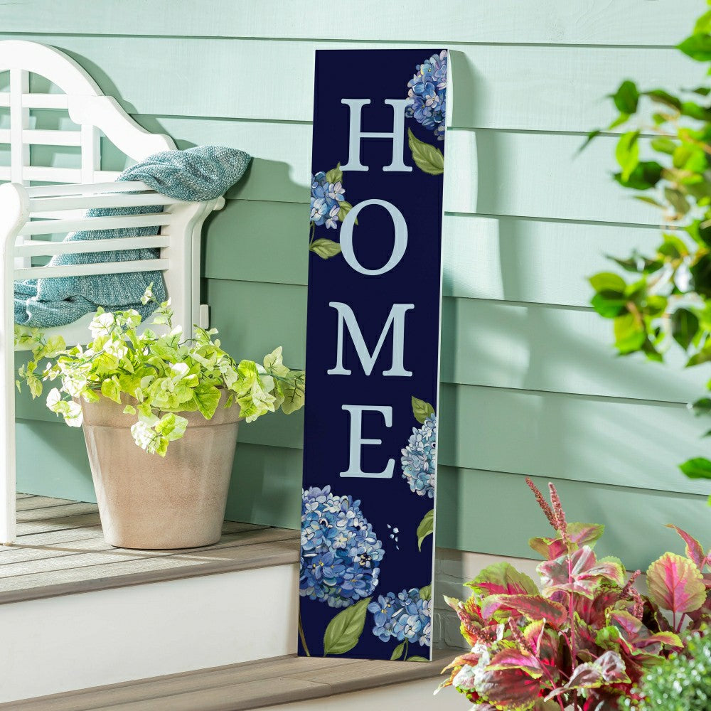 Plow & Hearth VivaStyle Garden Decor, Porch Leaner, Hydrangea Haven "HOME", 10.75" L