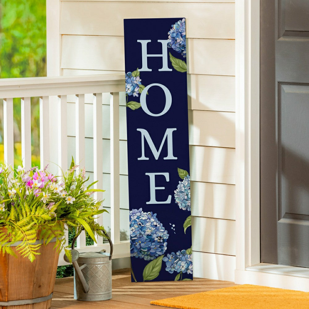 Plow & Hearth VivaStyle Garden Decor, Porch Leaner, Hydrangea Haven "HOME", 10.75" L