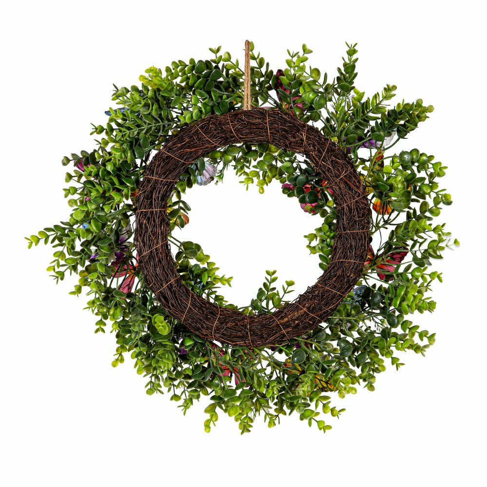 Plow & Hearth Cottage Garden Wreath Butterfly, 20"