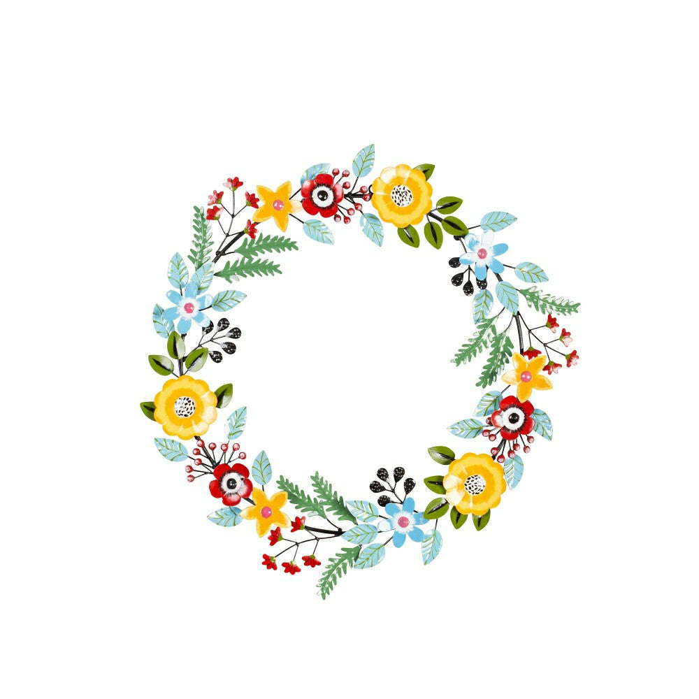 Plow & Hearth Indoor/Outdoor Floral and Berry Metal Wreath
