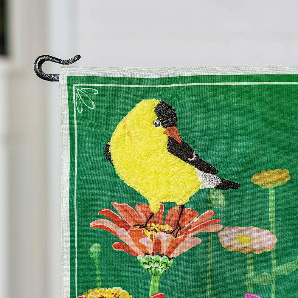 Plow & Hearth Finches and Flowers Everlasting Impression Textile Décor