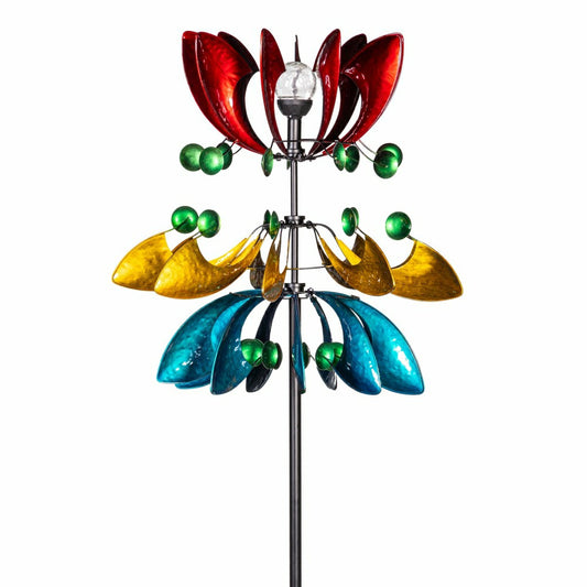 Plow & Hearth Colorful Solar Wind Spinner 85"H