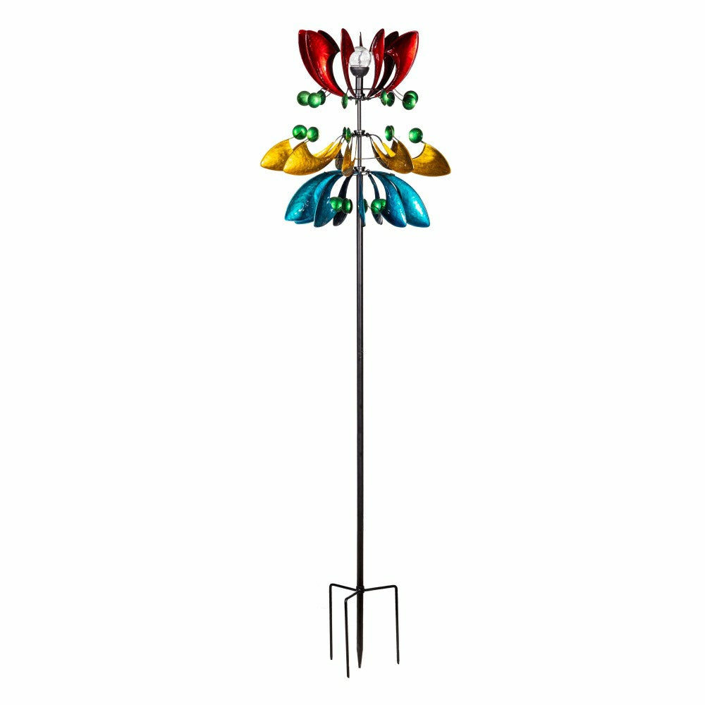 Plow & Hearth Colorful Solar Wind Spinner 85"H
