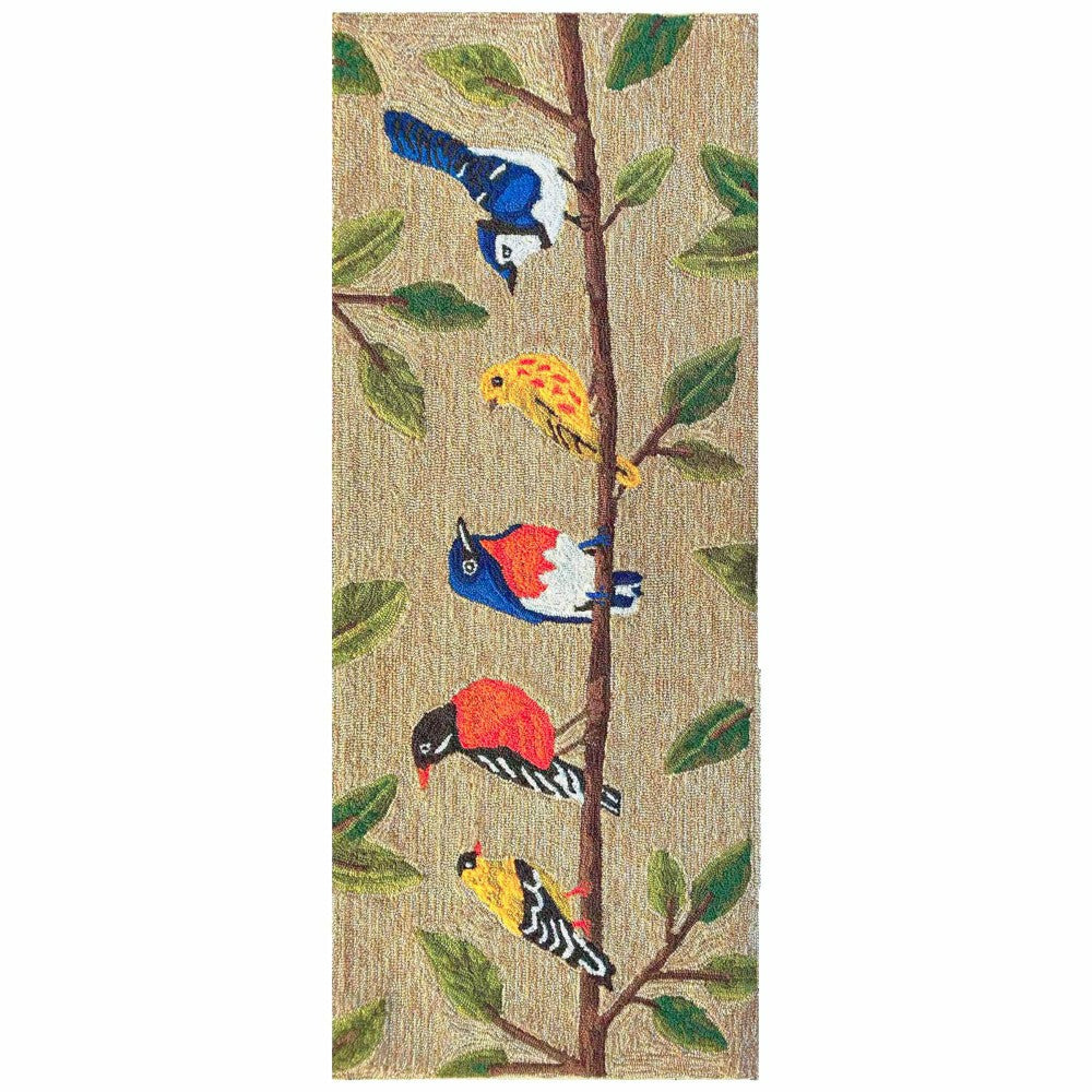 Plow & Hearth Liora Manne Frontporch Birds On A Branch Indoor/Outdoor Rug