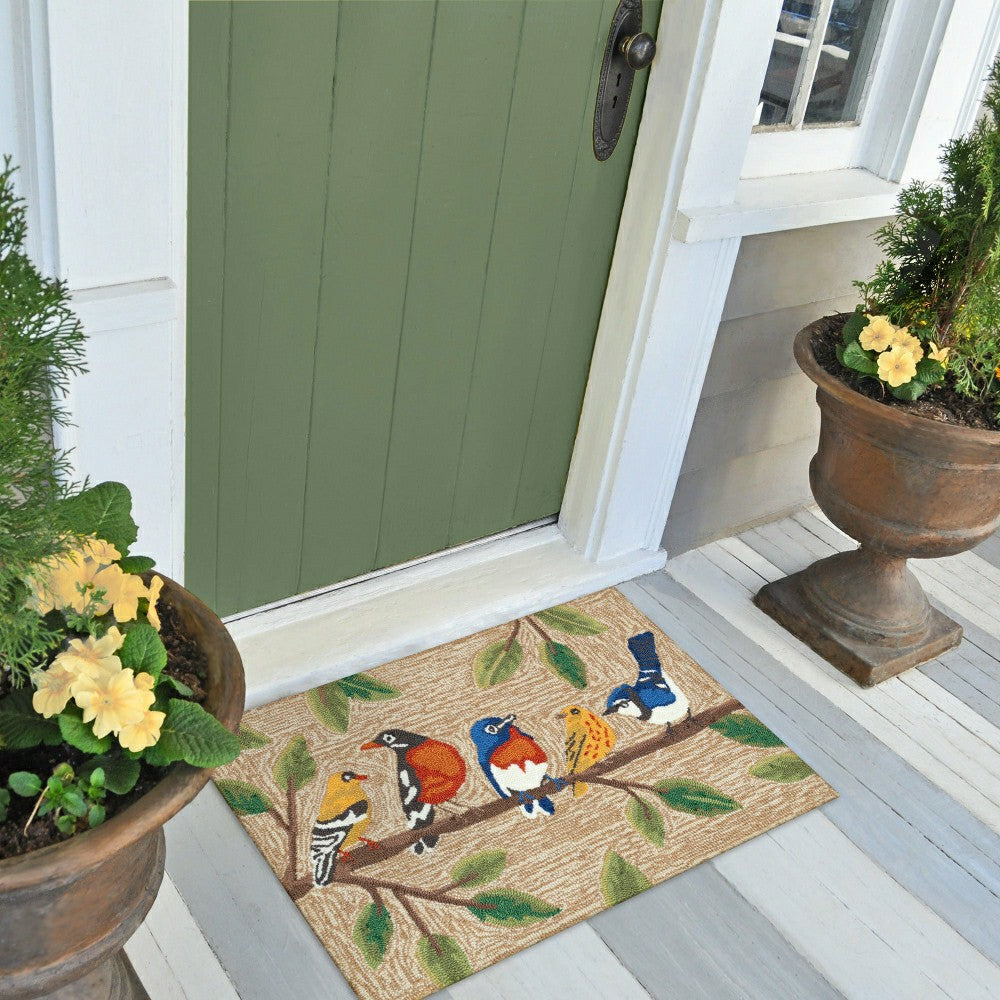 Plow & Hearth Liora Manne Frontporch Birds On A Branch Indoor/Outdoor Rug
