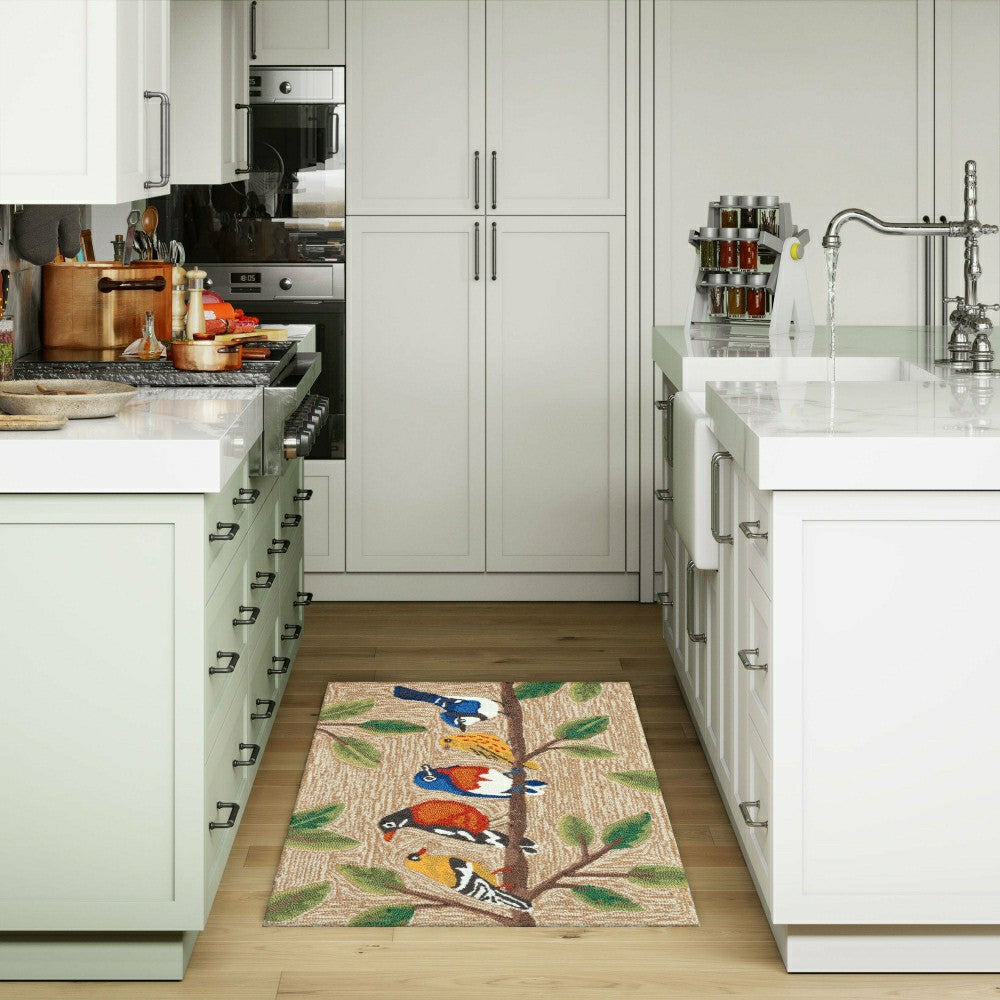 Plow & Hearth Liora Manne Frontporch Birds On A Branch Indoor/Outdoor Rug