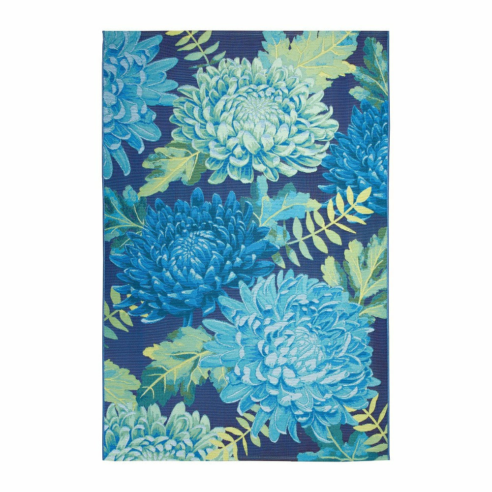 Plow & Hearth Indoor/Outdoor Chrysanthemum Polypropylene Rug, 4'10" x 7'6"