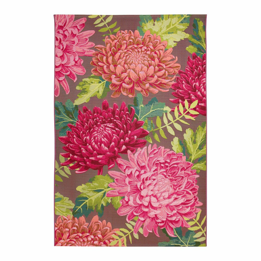 Plow & Hearth Indoor/Outdoor Chrysanthemum Polypropylene Rug, 4'10" x 7'6"