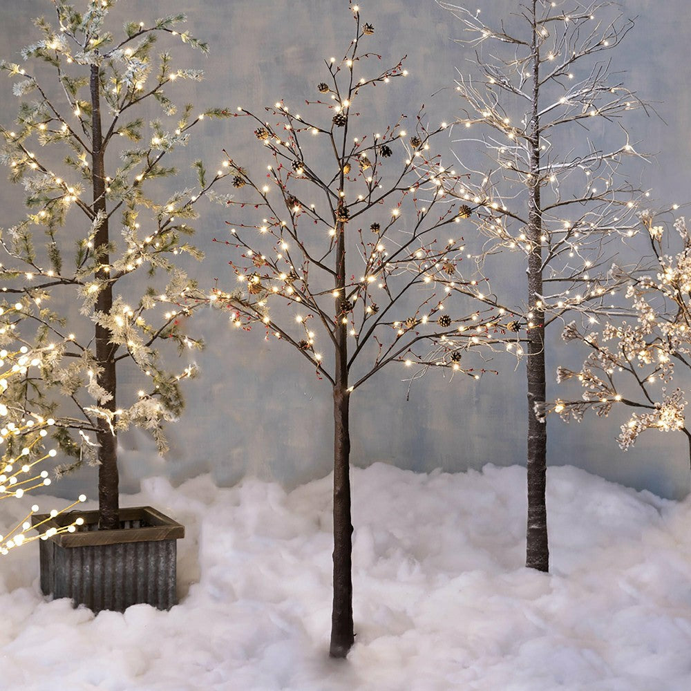 Plow & Hearth Large Indoor/Outdoor Birch Tree with 600 Warm White Lights