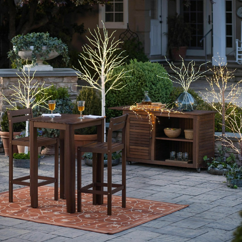 Plow & Hearth Large Indoor/Outdoor Birch Tree with 600 Warm White Lights