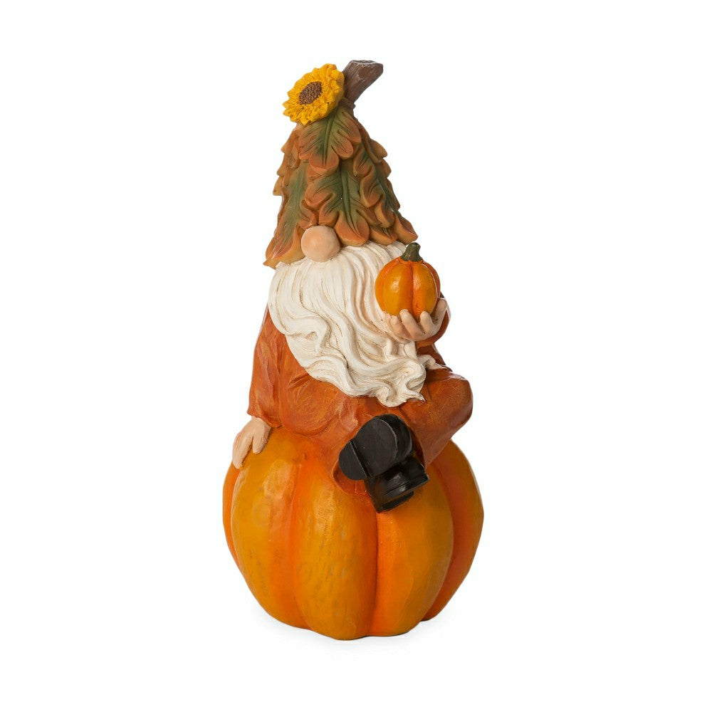 Plow & Hearth Harvest Gnome on Pumpkin Statuary