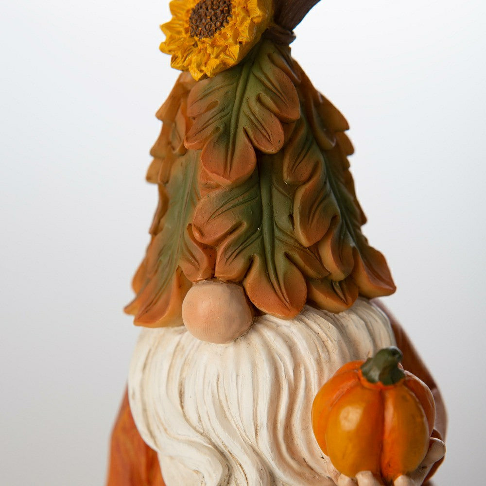 Plow & Hearth Harvest Gnome on Pumpkin Statuary