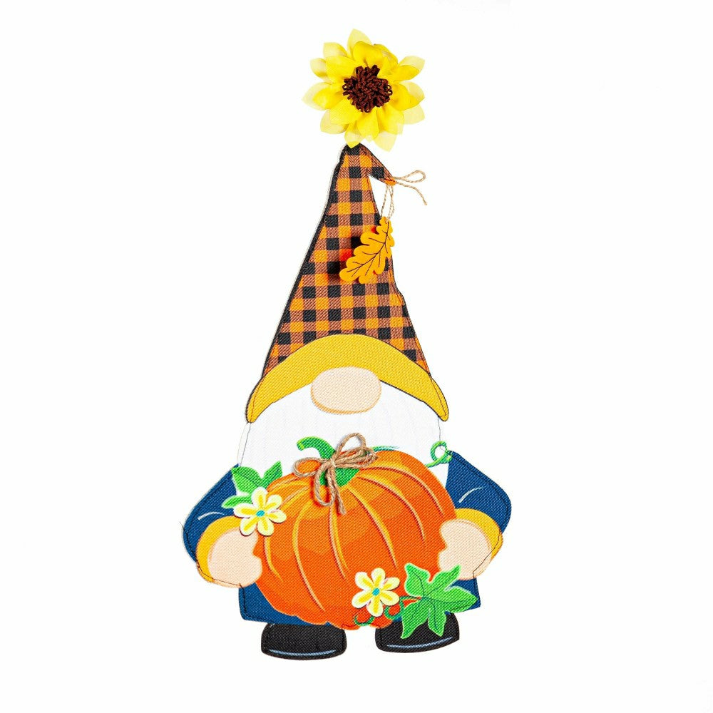 Plow & Hearth Fall Gnome with Pumpkin Lighted Window Décor