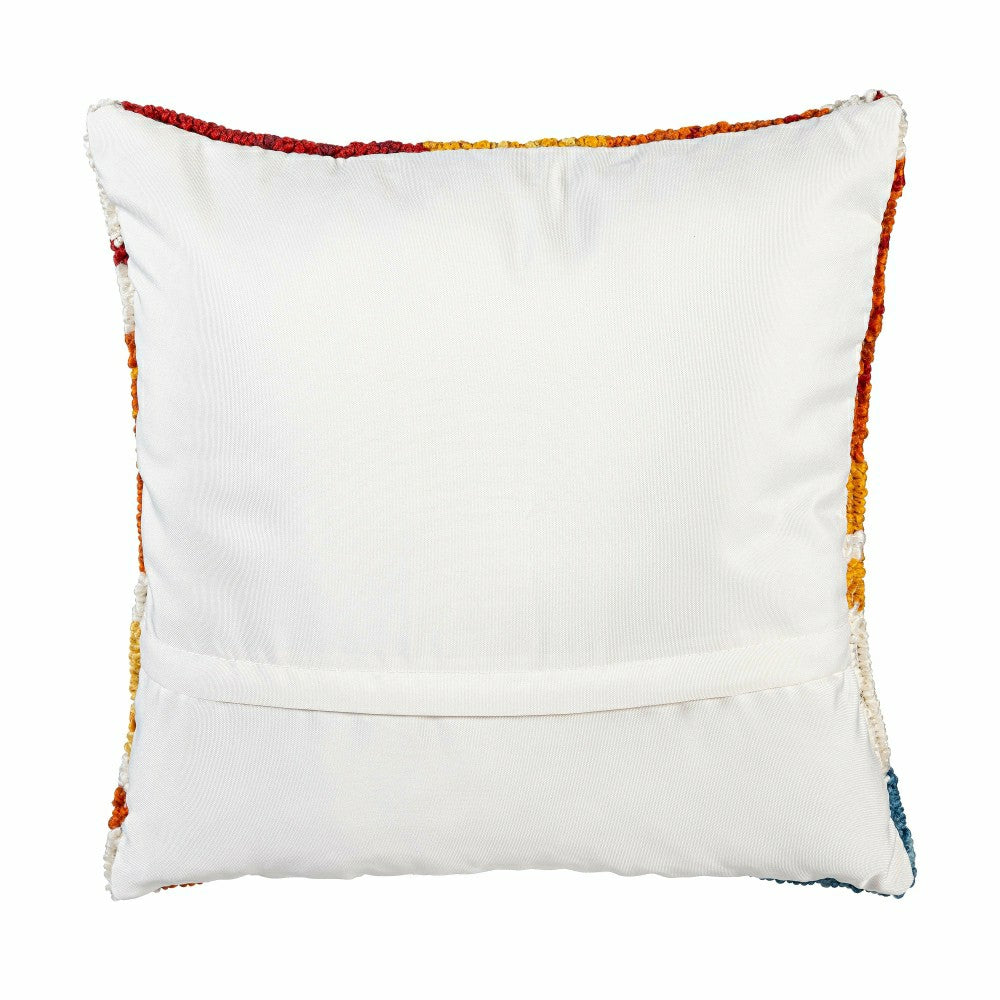 Plow & Hearth Indoor/Outdoor Fall Leaves Hooked Polypropylene Throw Pillow 18"x18"