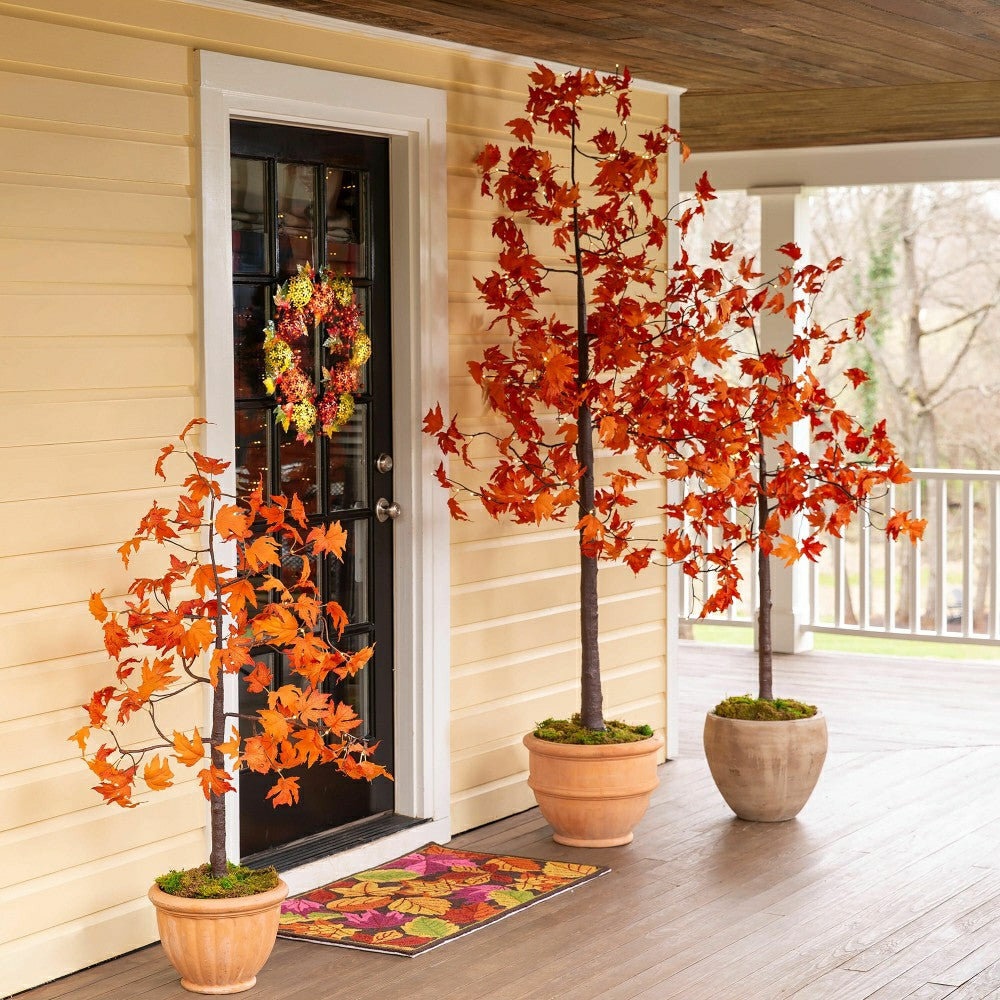 Plow & Hearth Indoor/Outdoor Electric Lighted Maple Tree, 6'H with 96 Lights