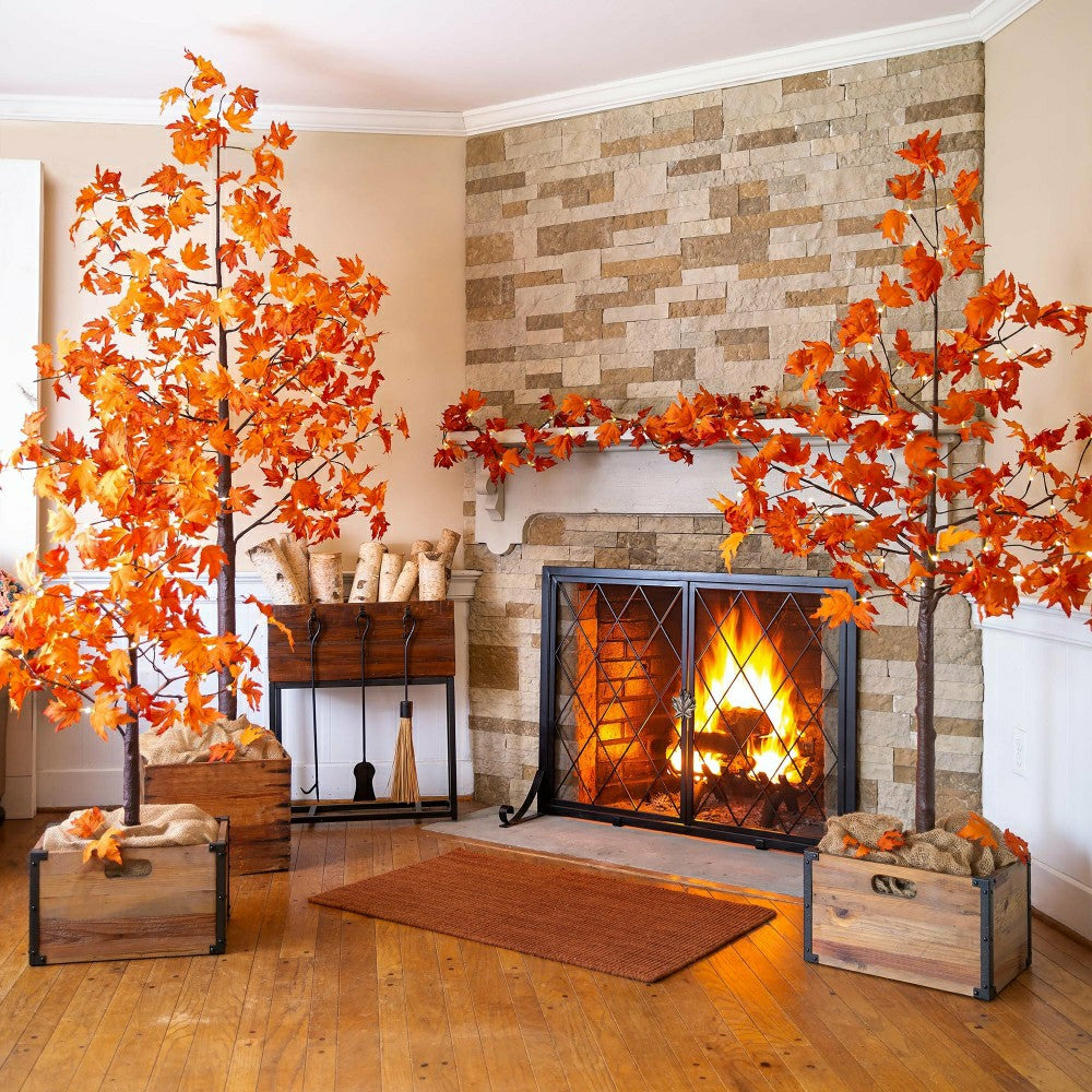 Plow & Hearth Indoor/Outdoor Electric Lighted Maple Tree, 6'H with 96 Lights