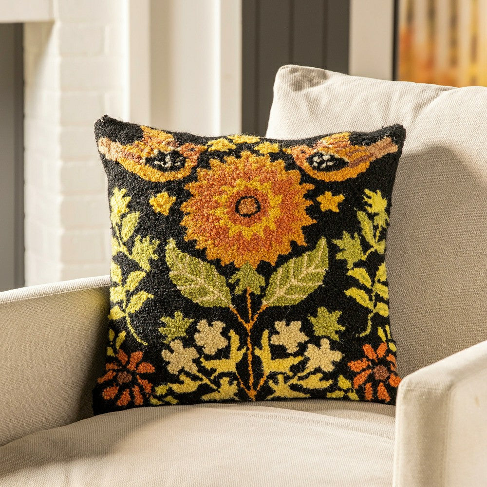 Plow & Hearth Kinley 16" Sunflower Harvest Wool Pillow
