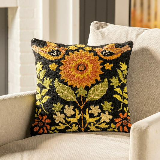 Plow & Hearth Kinley 16" Sunflower Harvest Wool Pillow