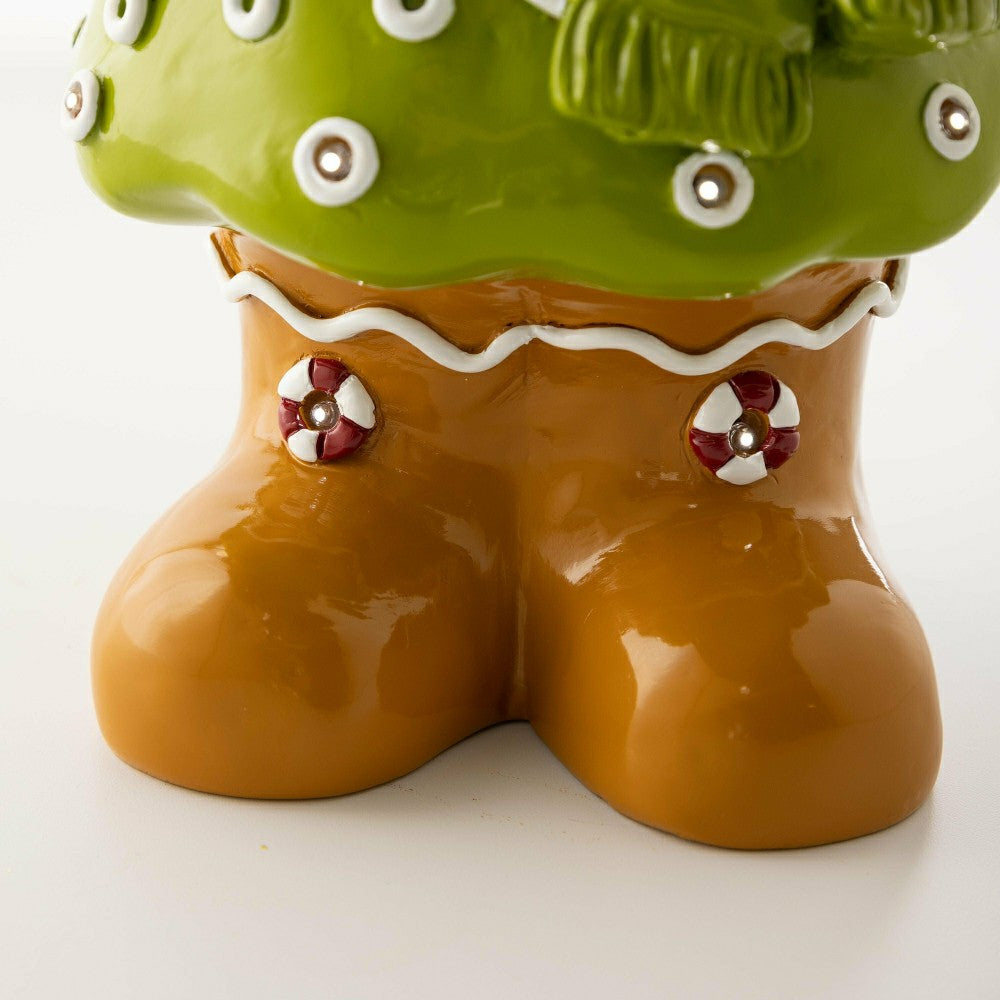 Plow & Hearth Indoor/Outdoor Lighted Gingerbread Girl Shorty Statue