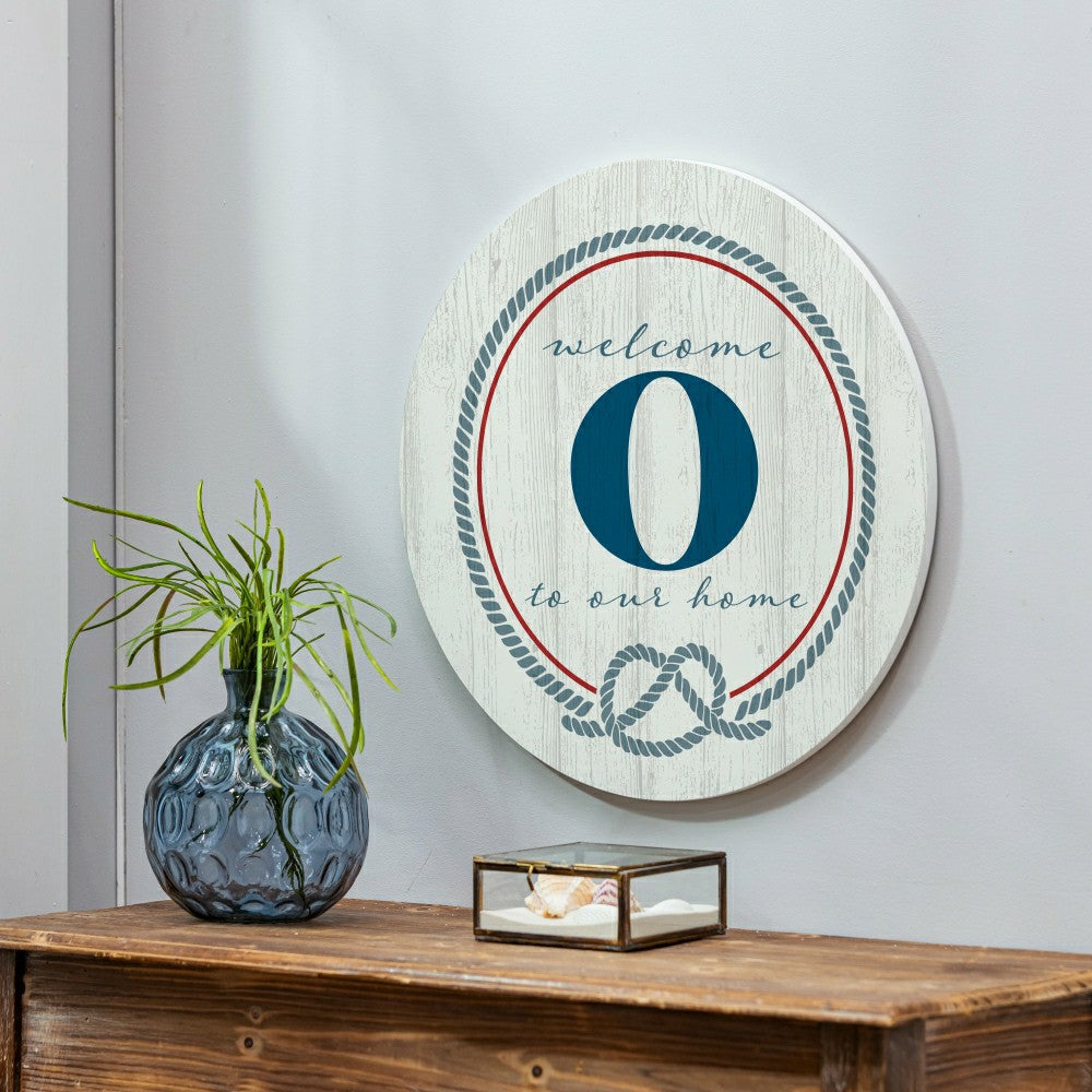 Plow & Hearth Coastal Door Décor Monogram White 18" O